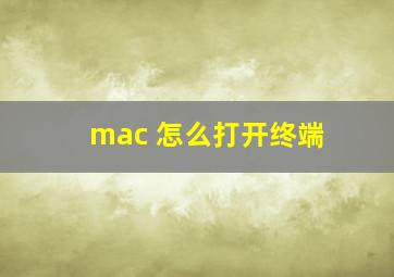 mac 怎么打开终端